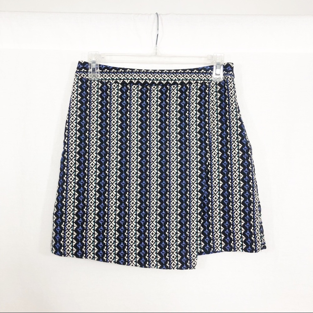 The Limited Faux Wrap Academia Mini Skirt, Size 0 Petite, Purple Blue